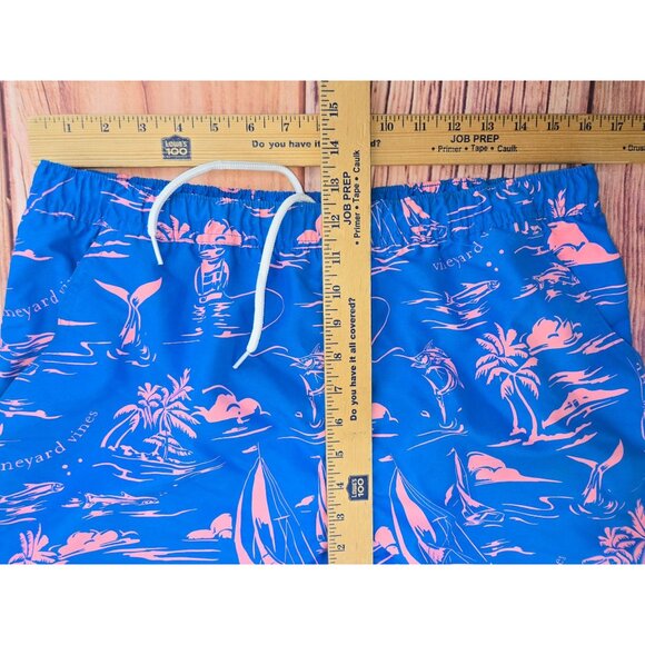 Vineyard Vines Men's Blue & Orange Swim Trunks Medium - Picture 6 of 7